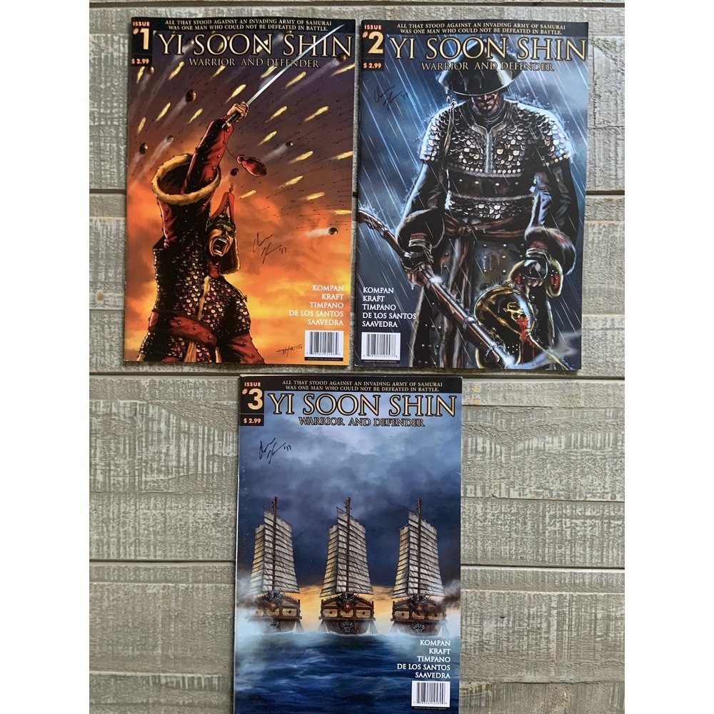 Yi Soon Shin Warrior and Defender #1 - 3‎ All signed by author Onrie Kompan